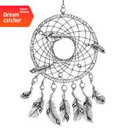 Native american dream catcher with feathers