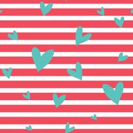 Seamless vector striped pattern with hearts N9