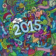 2015 year hand lettering and doodles elements background N7