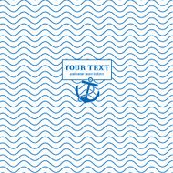 Waves and anchors blue white marine