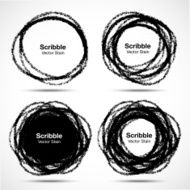 Set of Hand Drawn in Pencil Scribble Circles