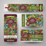 Corporate Identity templates set with doodles summer N4