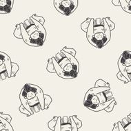 sumo doodle seamless pattern background N4