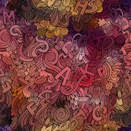 Letters doodles seamless pattern