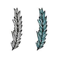 Doodling hand drawn amazing feathers with patterns N13