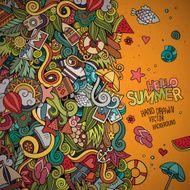 Doodles abstract decorative summer background N15