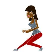 cartoon crazy dancing girl N15