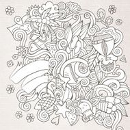 Doodles abstract decorative summer sketch background N6