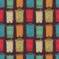 Seamless pattern with houses N10