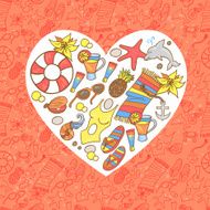 Summer beach heart