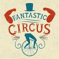 Decorative textured vintage vector poster for circus N2