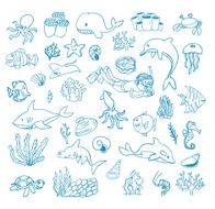 sea life cartoon doodle vector illustration N3