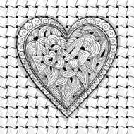 vector black and white heart pattern N2