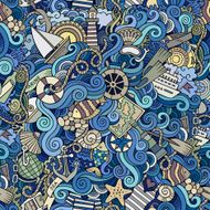 Seamless abstract pattern sealife and marine N8