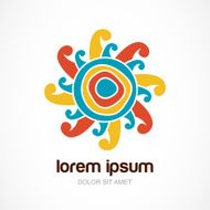 Vector logo design template Colorful doodle sun