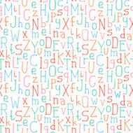 Seamless pattern of hand drawn font Letters background Typographic symbols N2