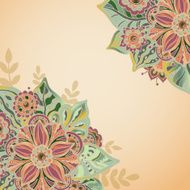 Vector template with flowers and leaves for greeting card invit N4