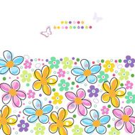 Abstract decorative spring flowers greeting card