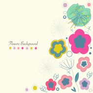 Summer flowers greeting card background vector