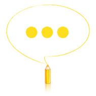 Yellow Pencil Drawing Oval Speech Balloon N2