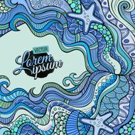Decorative marine ornamental ethnic background