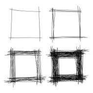 Set of Hand Drawn Scribble Squares