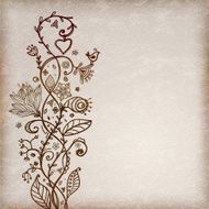 Hand drawing floral background brown tones