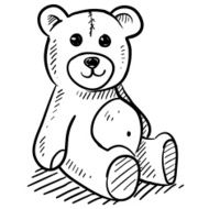 Teddy bear stuffed animal sketch
