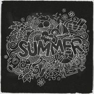 Summer hand lettering and doodles elements N22