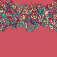 Abstract hand-drawn wave floral pattern N87