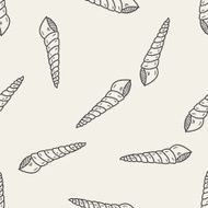 Shell doodle seamless pattern background N16