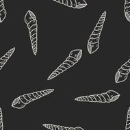 Shell doodle seamless pattern background N17
