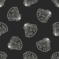 Shell doodle seamless pattern background N18