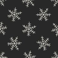 snowflakes doodle seamless pattern background N4