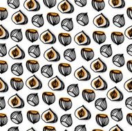 nuts vector seamless sketch pattern N2