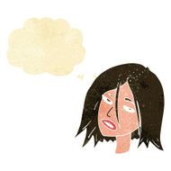 Cartoon Annoyed Woman With Thought Bubble N205