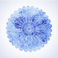 Doodle and watercolor flower