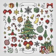 Hand Drawn Christmas elements N7