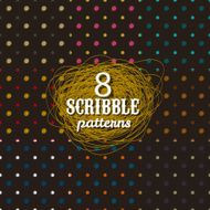 Set of 8 cute scribble patterns