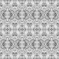 Vector Seamless Abstract Black and White Tribal Pattern N95