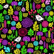 Seamless pattern with cute flower