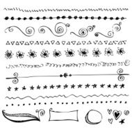 Hand-drawn line border set N52