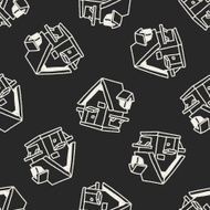 doodle house seamless pattern background N41