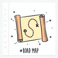 Doodle Vintage Map Icon