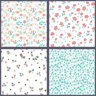 Set of floral seamles patterns N2