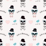 Life is Beautiful Funny Seamless Background