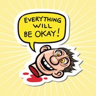 cartoon motivation sticker - everything will be ok