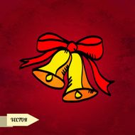 Holiday card with sketch Christmas bells