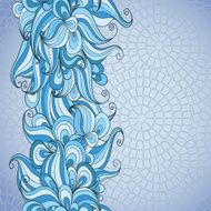 Vertical decorative background with hand-drawn waves N3