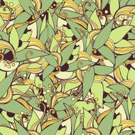 Vector seamless hand drawn natural decorative floral ornamental pattern N4